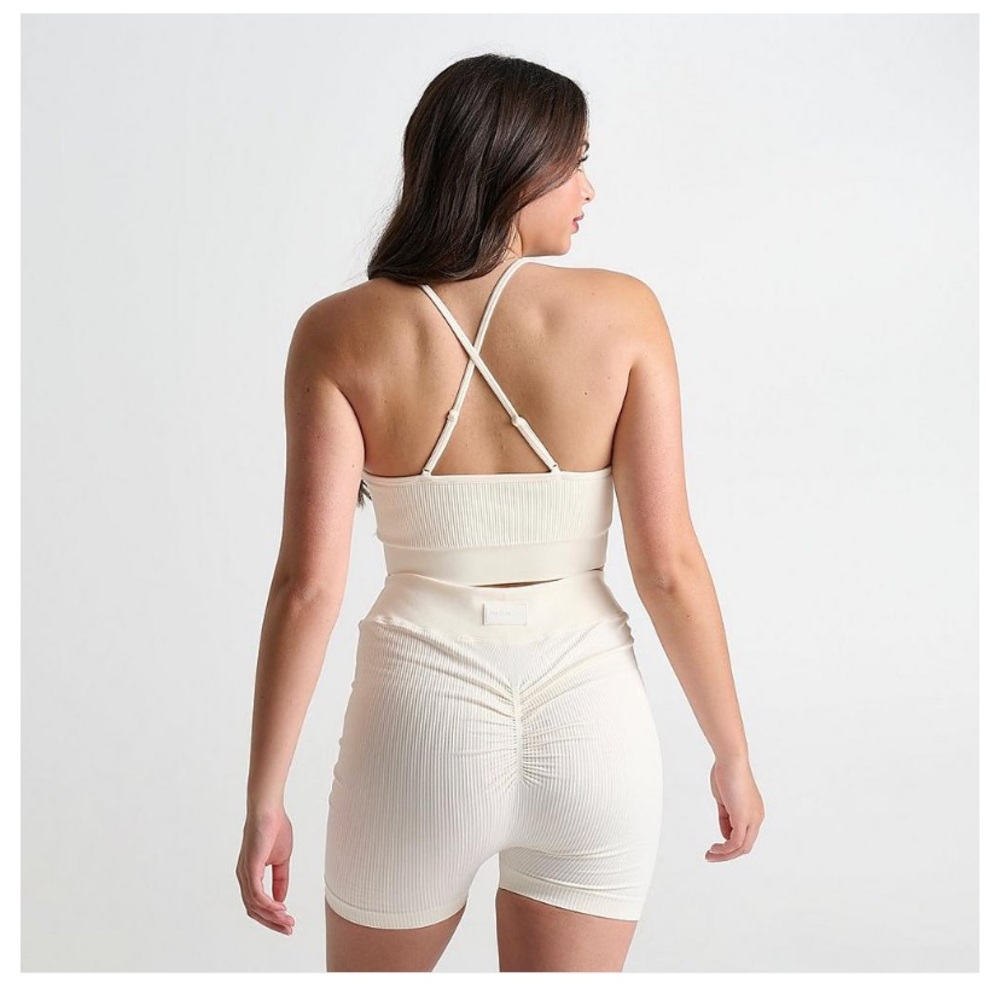 WOMEN'S PINK SODA SPORT BATON RIB SEAMLESS BRA & BIKER SHORTS